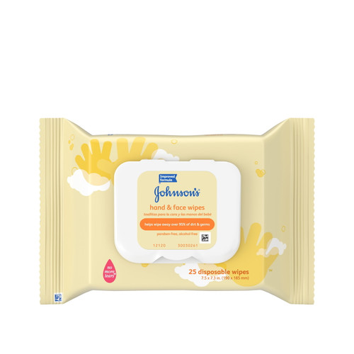 Johnson's Hand & Face Baby Wipes, 25 Count