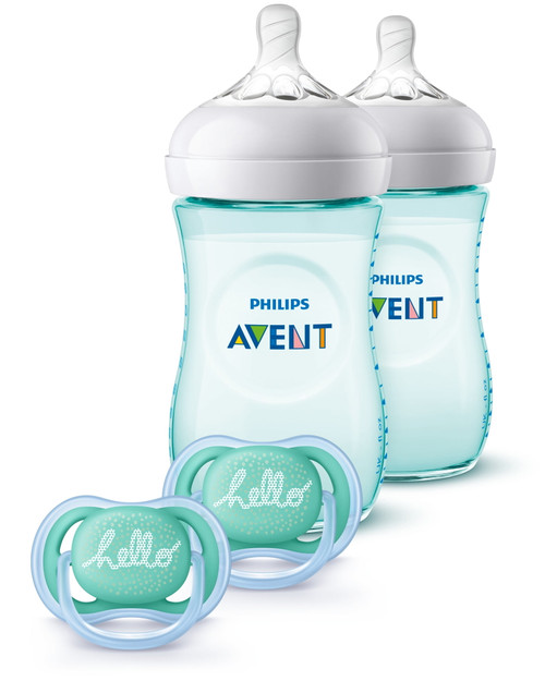 Philips Avent Natural Baby Bottle Teal Baby Gift Set Scd113/24