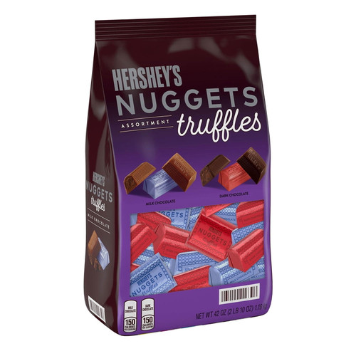 Hershey's Nuggets Assorted Milk And Dark Chocolate Truffles Candy, Individually Wrapped, Bulk Bag (42 Oz)