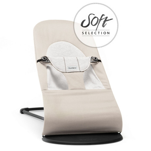 Babybjörn Bouncer Balance Soft, Beige/gray, Jersey Cotton