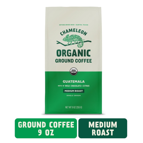 Chameleon Organic Coffee Guatemala, Medium Roast, Ground Coffee, 9 Oz