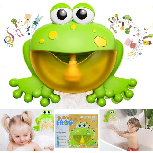 Beefunni Bubble Baby Bath Toys For Bathtub, Frog Blowing Bubbles And Singing 12 Toddler Songs Bathtub Bubble Machine