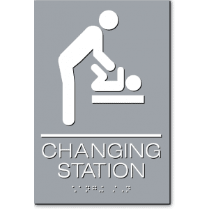 Changing Station Men Sign-gray / White (3 Units)