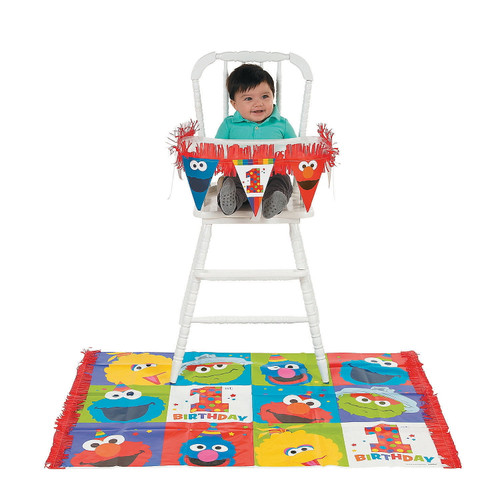 Elmo Turns One High Chair Kit - Party Supplies - 2 Pieces