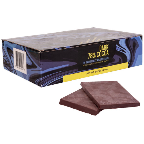 Keto Chocolate Bars By Edge, Snack Size, | 78% Dark Chocolate | Vegan, Stevia Sweetened, Diabetic, Low Carb, Sugar Free, Dairy Free, Soy Free, And No Gmo's!