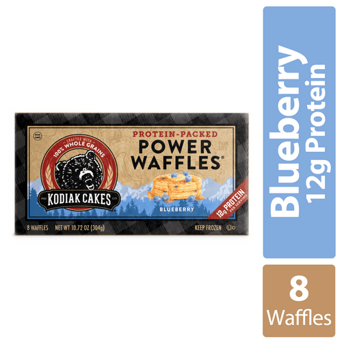 Kodiak Cakes Blueberry Protein-packed Power Waffles, 10.72oz, 8 Ct Box (frozen)