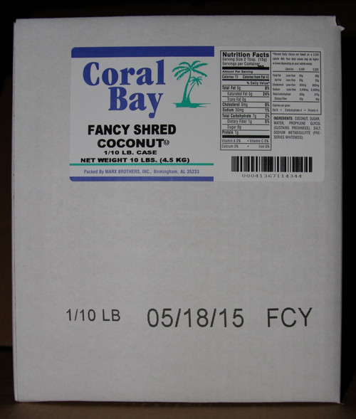 100 Packs : Marxcoconut Sweeted Fancy Shred Coconut, 10 Pound -- 1 Each.