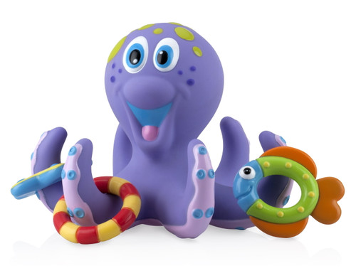 Nuby Octopus Hoopla Toss Toy For Bath For 12 Months And Up, Unisex