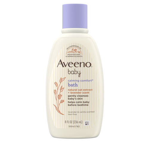 Aveeno Baby Calming Comfort Bath With Relaxing Lavender & Vanilla Scents, Hypoallergenic & Tear-free Formula, Paraben- & Phthalate-free, 8 Fl. Oz