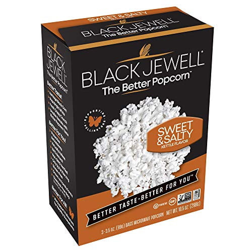 Black Jewell Gourmet Microwave Popcorn, Sweet & Salty, 10.5 Ounces (pack Of 6)