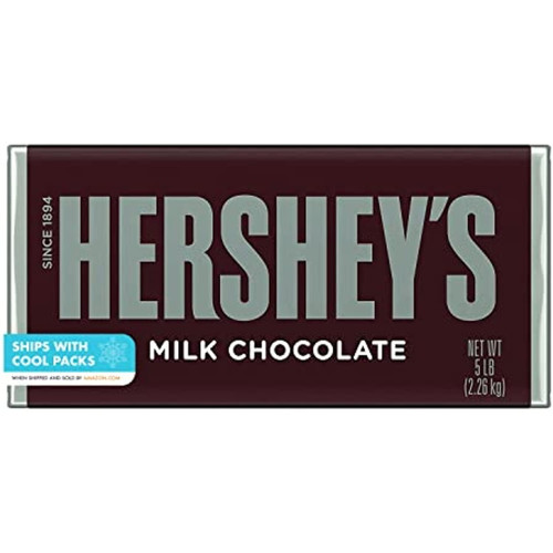 Hersheys Milk Chocolate Giant Halloween Candy, Bulk Gluten Free, 5 Lb Bar