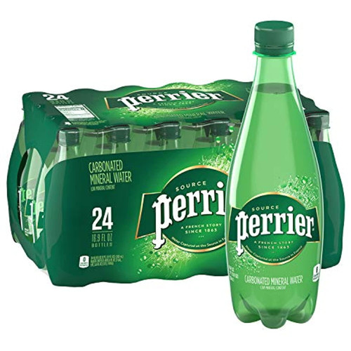 Perrier Carbonated Mineral Water Plastic Bottles, Original, 16.9 Fl Oz (pack Of 24), 405.6 Fl Oz