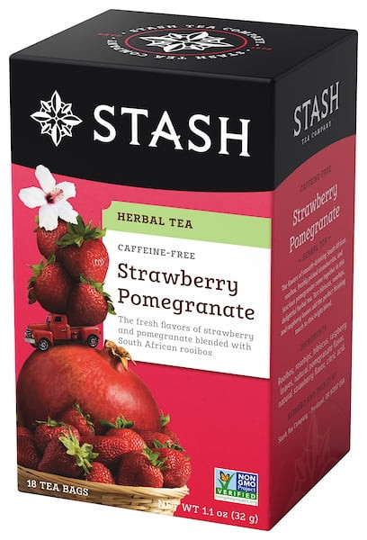 Stash Tea Strawberry Pomegranate Herbal Tea Bags, 18 Count