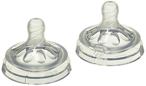 Philips Avent Natural Baby Bottle Nipple, Slow Flow Nipple 1m+, 2pk, Scf652/23