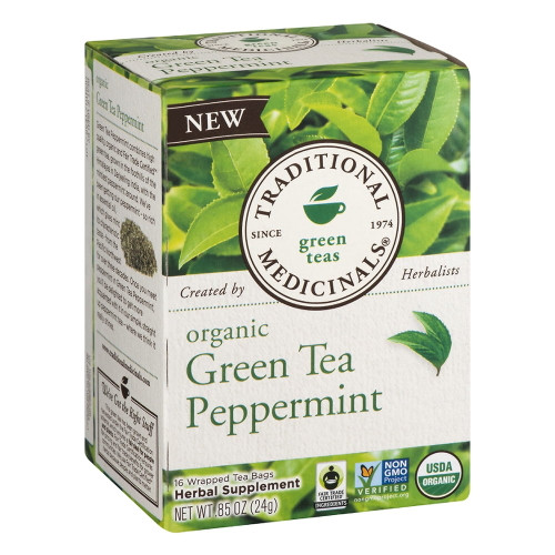 Traditional Medicinal Organic Peppermint Green Tea (pack - 3 )