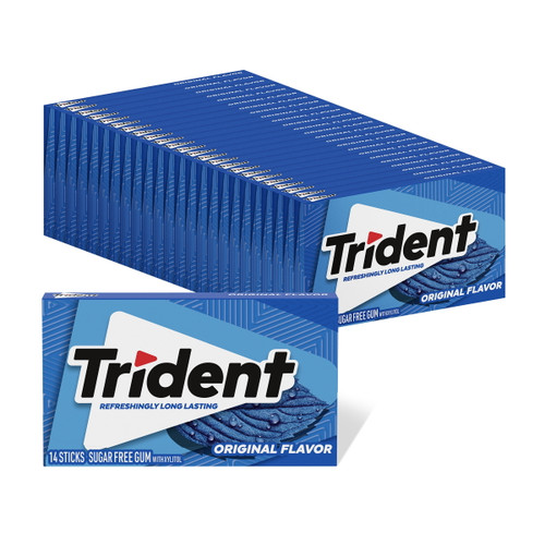 Trident Original Flavor Sugar Free Gum, 24 Packs Of 14 Pieces (336 Total Pieces)