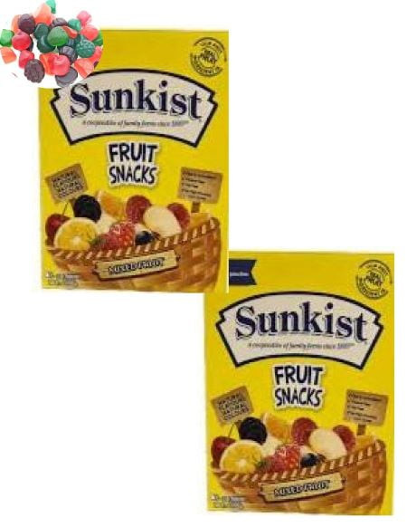Cgt Sunkist Fruit Snacks Pouches Mixed Fruit Gummies Real Fruit Ingredients 100% Dv Vitamin C High In Antioxidant Peanut Fat Free No High Fructose Corn Syrup Treat Lunch Birthday Kids 6-ct(pack Of 2)