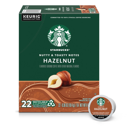 Starbucks Hazelnut Flavored Coffee, K-cup Coffee Pods, Naturally Flavored, 22 Ct​