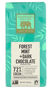 (case Of 12 ) Endangered Species Natural Chocolate Bars - Dark Chocolate - 72 Percent Cocoa - Forest Mint - 3 Oz Bars