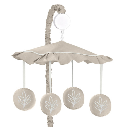 Boho Botanical Leaf Linen Musical Mobile By Sweet Jojo Designs