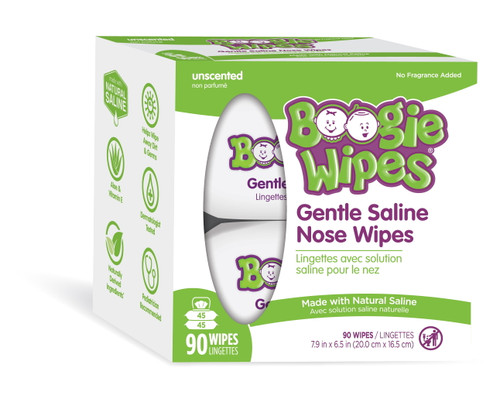 Boogie Wipes® 90ct Unscented Gentle Saline Nose Wipes