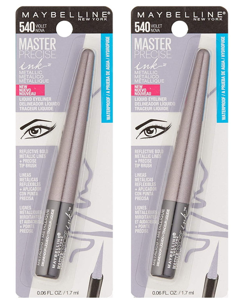 Maybelline Master Precise Ink Metallic Liquid Eyeliner #540 Violet Nova (pack Of 2)