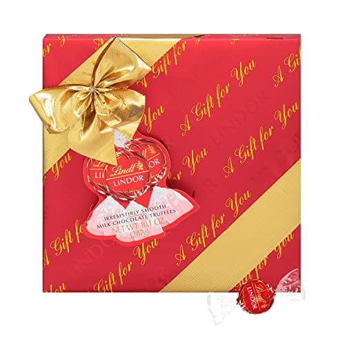 Lindt Lindor Holiday Milk Chocolate Candy Truffles Wrapped Gift Box, Milk Chocolate With Smooth, Melting Truffle Center, 10.1 Oz. (2022)