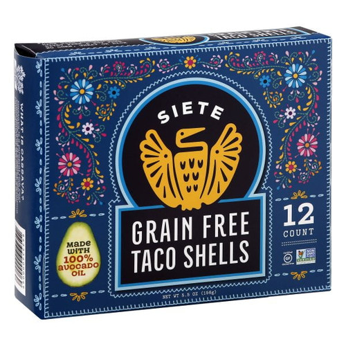Siete Family Foods, Grain Free Crunchy Taco Shells, 12 Count Box