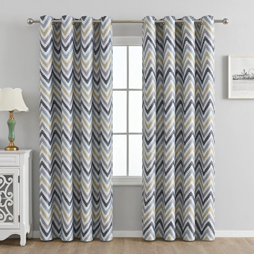 1 Pcs Europe-style Corrugated Printed Curtains, Shading, Sun-proof And Heat-insulating Curtains For Girls Bedroom Kids Room Living Room