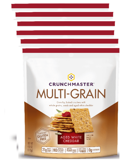 Crunchmaster Multi-grain Crackers, Aged White Cheddar, 4 Ounce (pack Of 6)