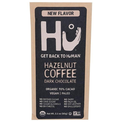 Hu - Organic Dark Chocolate Bar 70% Cacao Hazelnut Coffee - 2.1 Oz.