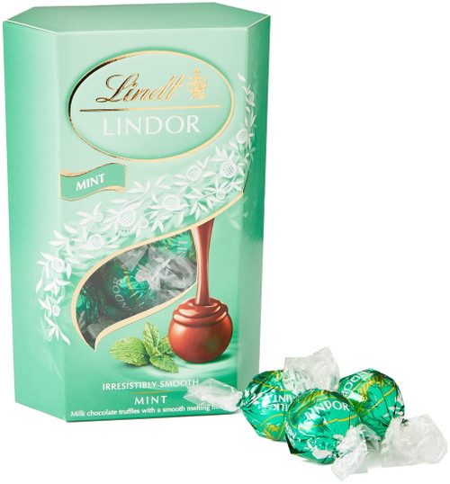 Lindt Lindor Milk Mint Chocolate Truffles Box, 200 G