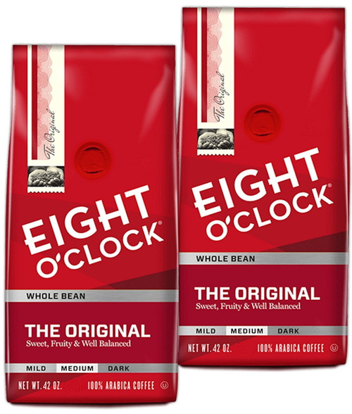 Eight O'clock Coffee, Original Whole Bean, 42-ounce Package, Pack Of 2