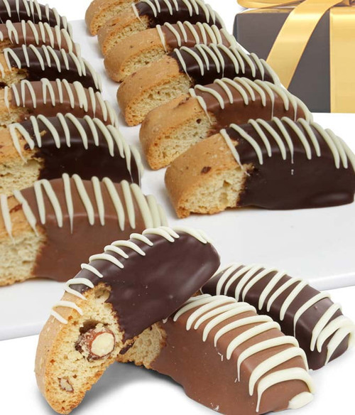 From You Flowers - Belgian Chocolate Dipped Biscotti Assortment - 12 Pieces