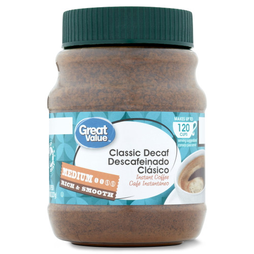 Great Value Decaf Classic Medium Roast Instant Coffee, 8 Oz