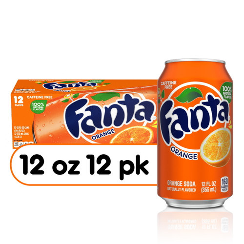 Fanta Orange Soda Fruit Flavored Soft Drink, 12 Fl Oz, 12 Pack