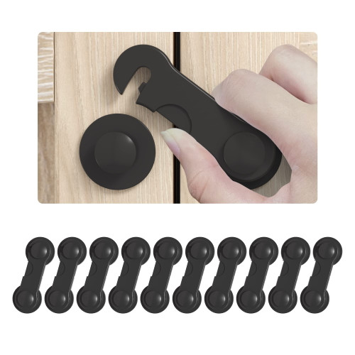 10 Pcs Child Safety Cabinet Locks, Baby Proof Drawer Latches No Drill Child Proof Cabinet Latch Baby Safety Locks For Cabinet Drawer