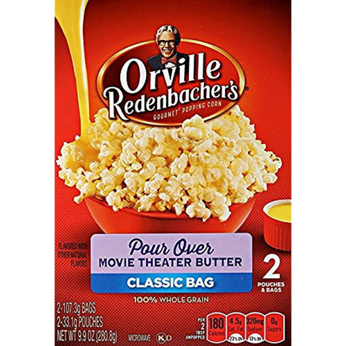 Orville Redenbachers Pour Over Movie Theater Butter 2 Count Classic Bag (3 Boxes - 6 Total Bags)