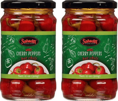 Sahtein Whole Cherry Peppers, Hot Chili Product Of Turkey, 2-pack 11 Oz. Jars