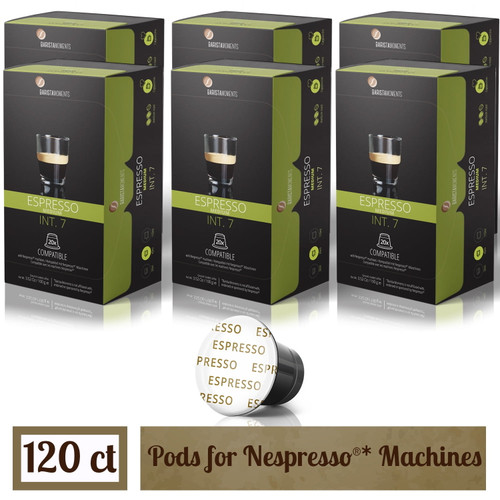 Barista Moments Capsules For Nespresso Machines - 120 Ct Espresso Medium - Compatible Coffee Pods