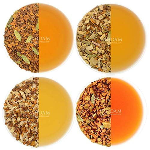 Vahdam, Turmeric Tea Sampler - (6 Teas) - The Wonder Spice - Turmeric Spiced, Turmeric Ginger, Turmeric Tulsi, Turmeric Saffron, Turmeric Citrus, Turmeric Fennel - Herbal Tea Variety Pack -
