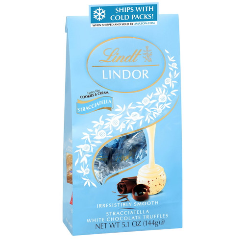 Lindt Lindor Stracciatella White Chocolate Truffles, Chocolates With Smooth, Melting Truffle Center, Great For Gift Giving, 5.1 Oz. Bag (6 Pack)