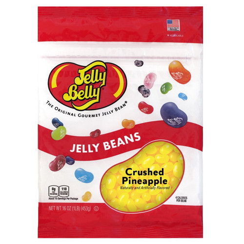 Jelly Belly Pineapple Jelly Beans, Genuine, Official, Fresh From The Source, 16 Oz (1lb) Resealable Bag