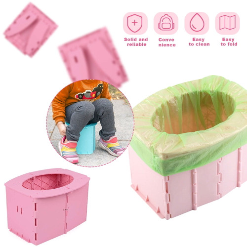 Lnkoo Kids Portable Potty Training Toilet, Foldable Seat For Car Travel Outdoor Camping