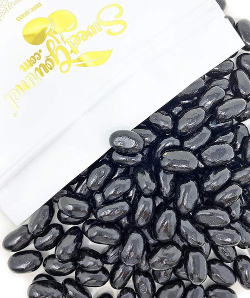 Sweetgourmet Jumbo Black Licorice Jelly Beans | Bulk Unwrapped | 3 Pounds