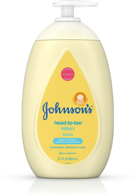 Johnsons Head To Toe Moisturizing Baby Body Lotion Paraben Free 27.1 Oz