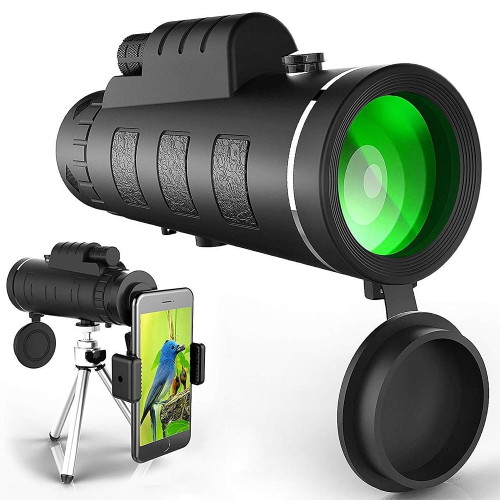Monocular Telescope, Hd Low Night Vision Waterproof High Power Spotting Scope With Phone Photography Adapter, Perfect For Bird Watching Hiking Concerts