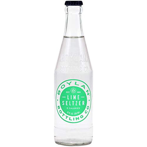 Boylan Bottling Seltzer, Lime, 12 Oz (24 Glass Bottles)