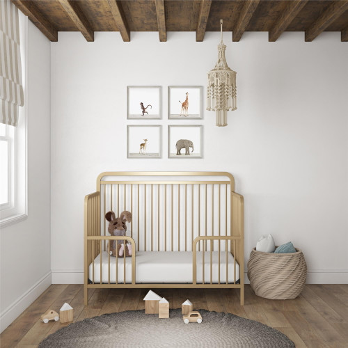 Baby Relax Juniper Metal Toddler Guardrail For Nursery Room, Gold