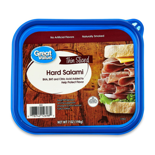 Great Value ,thin Sliced, Hard Salami Lunchmeat, 7 Oz